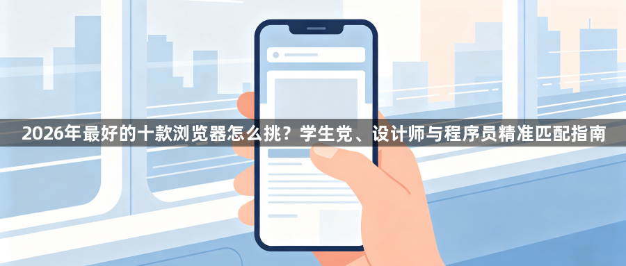 2026年最好的十款浏览器怎么挑？学生党、设计师与程序员精准匹配指南1
