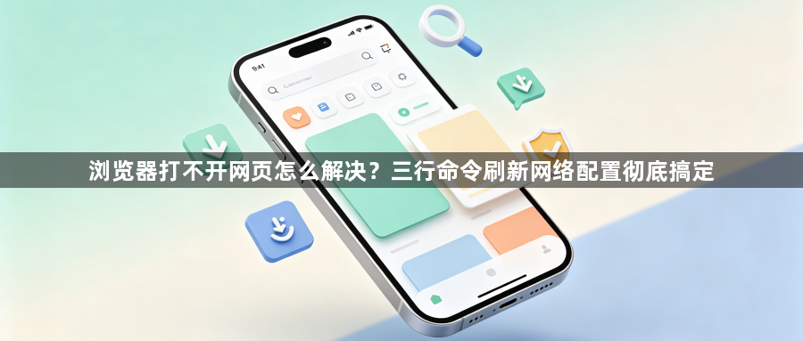 浏览器打不开网页怎么解决？三行命令刷新网络配置彻底搞定1