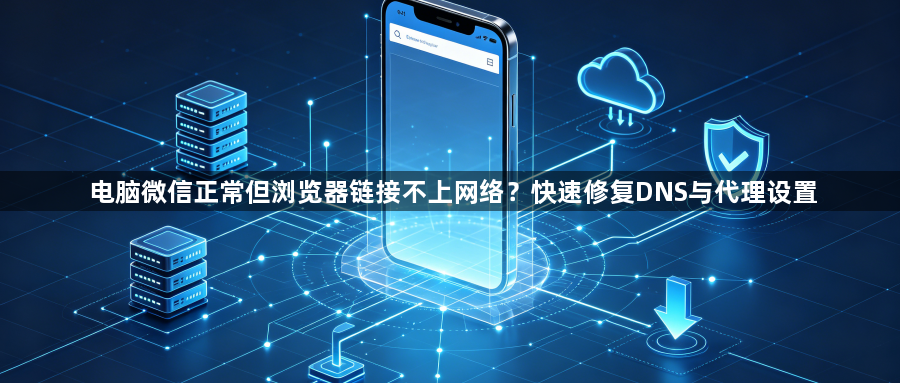电脑微信正常但浏览器链接不上网络?快速修复DNS与代理设置1