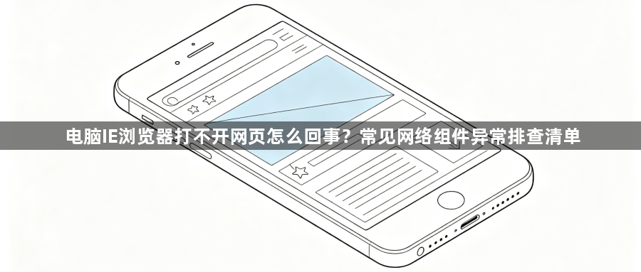 电脑IE浏览器打不开网页怎么回事？常见网络组件异常排查清单1